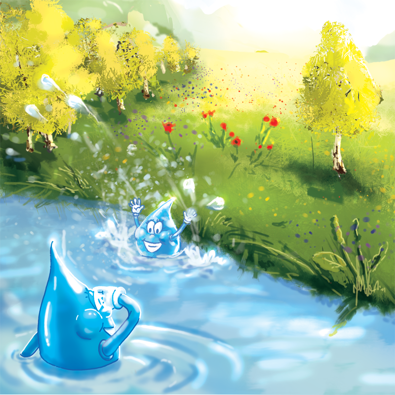 Czysta woda - ilustracja do bajki - Leśne opowieści