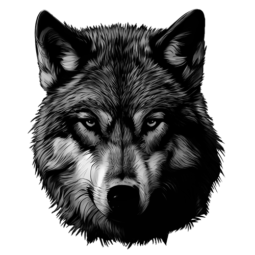 koszulka z głową wilka
